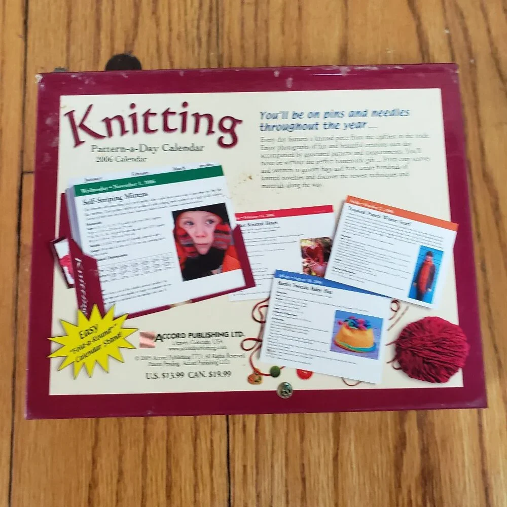 Knitting Pattern-a-Day Calendar 2006 Paulette Lane Craft Pattern Desk Calendar